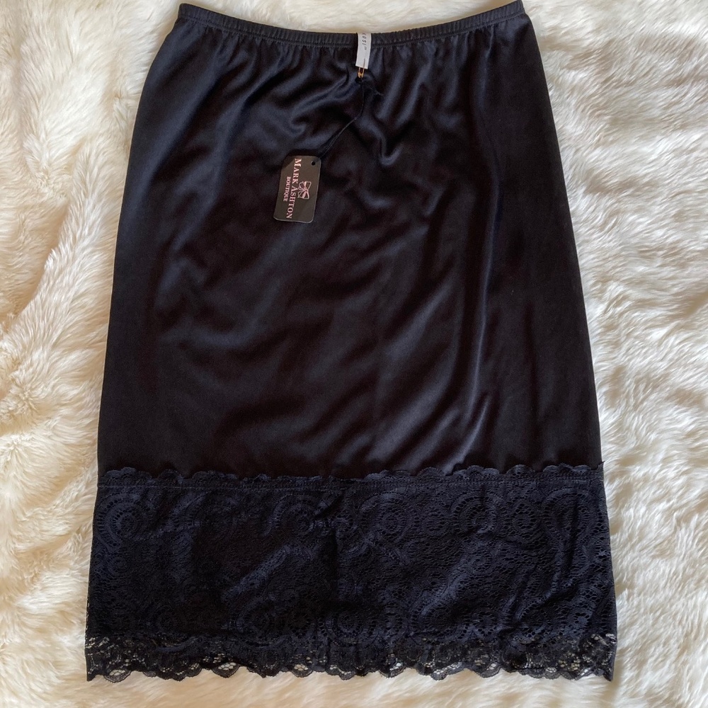 Black Slip with Lace Trim